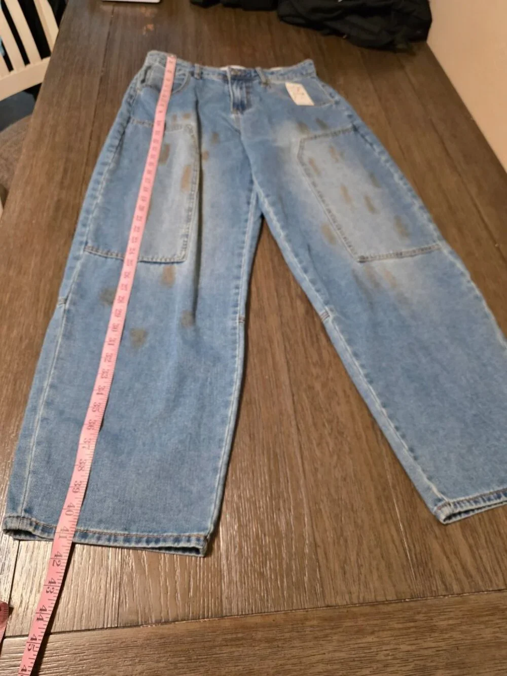 PTCL High Rise Baggy Carpenter Jeans NWT Size 28 Wide Leg Utility Blue Denim - Picture 3 of 15